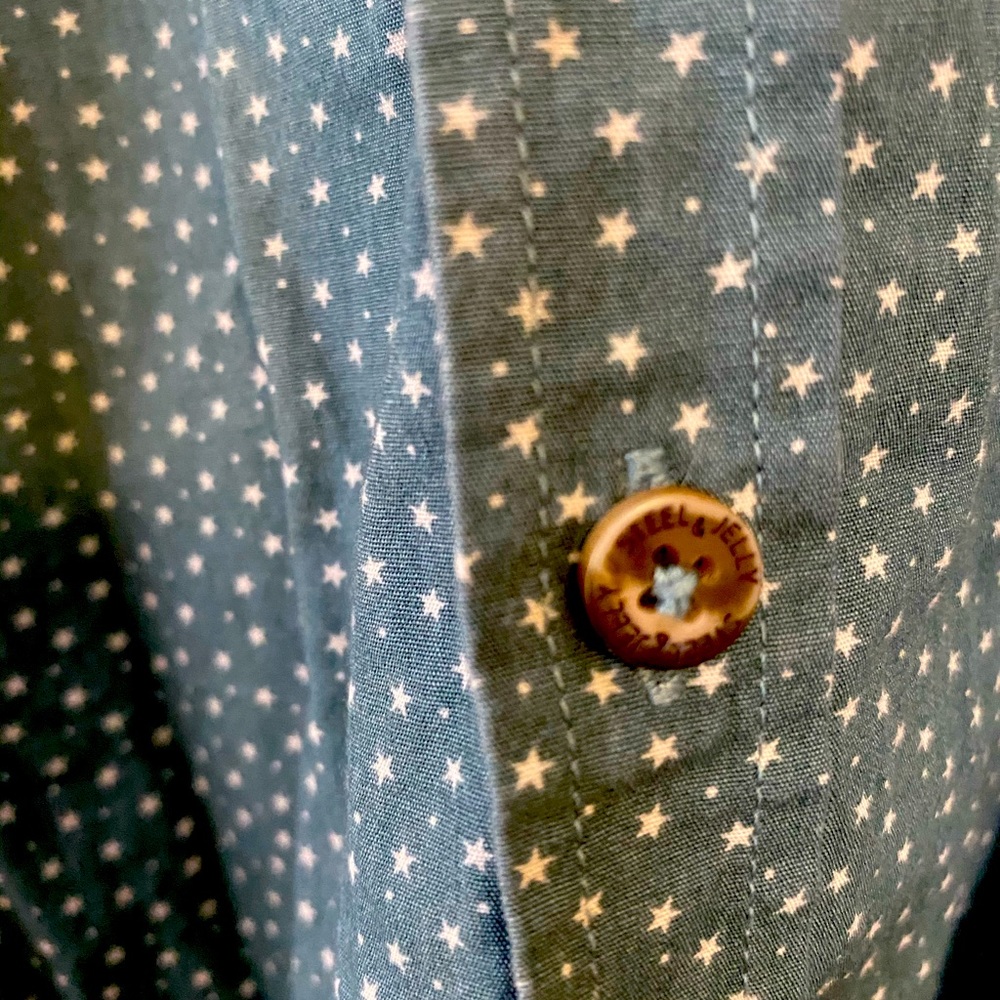 Steel and jelly  green men’s star pattern shirt